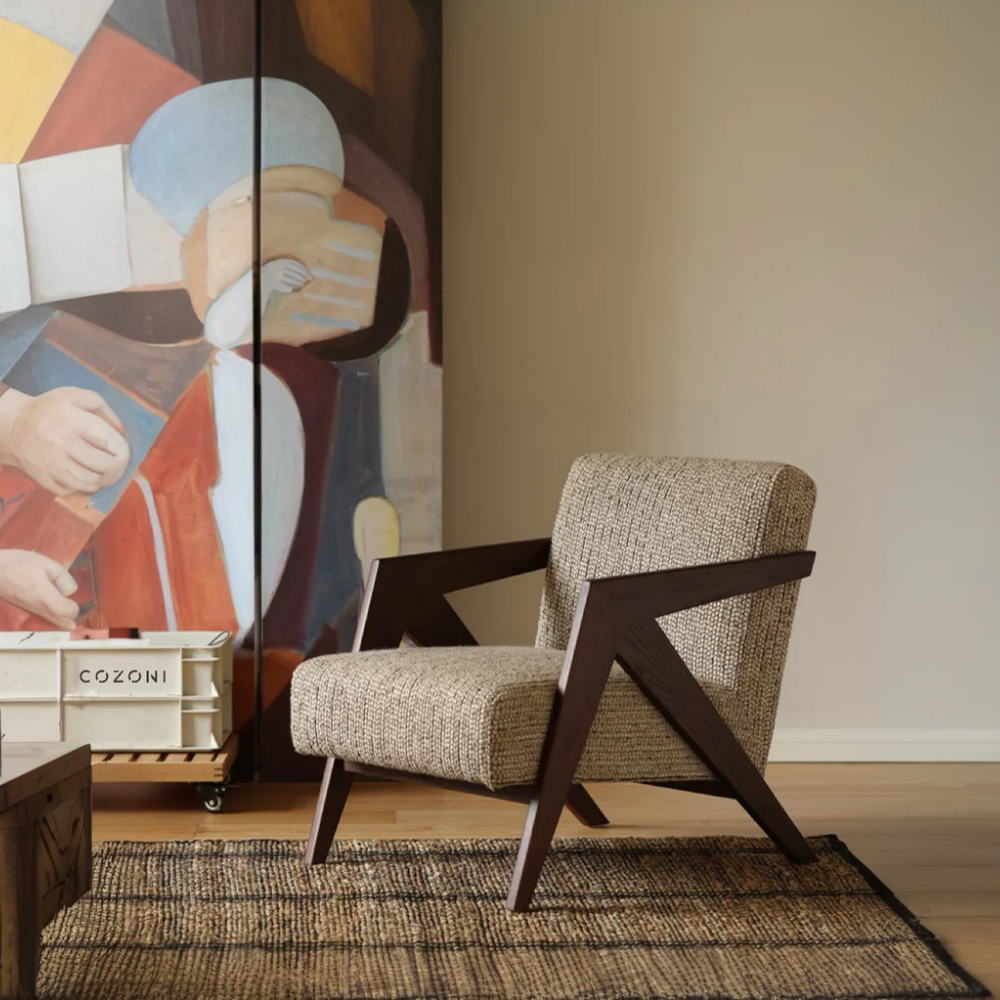 Solid teak wood armchair