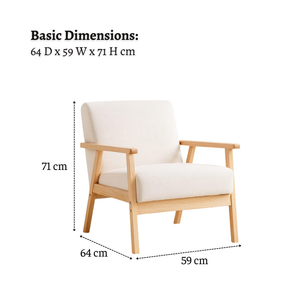 dimension of the armchair WAC006