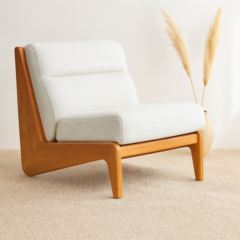 Solid Wood Lounge Armchair