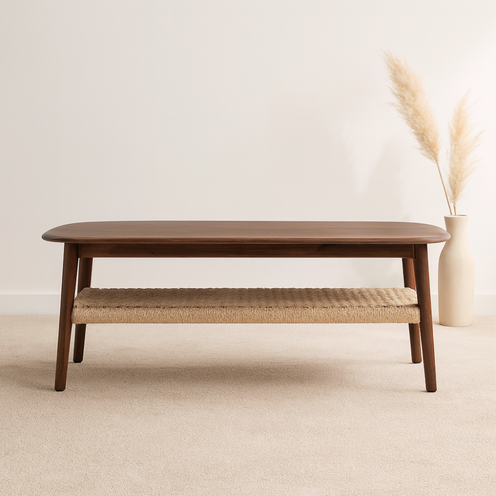 solid acacia wood coffee table