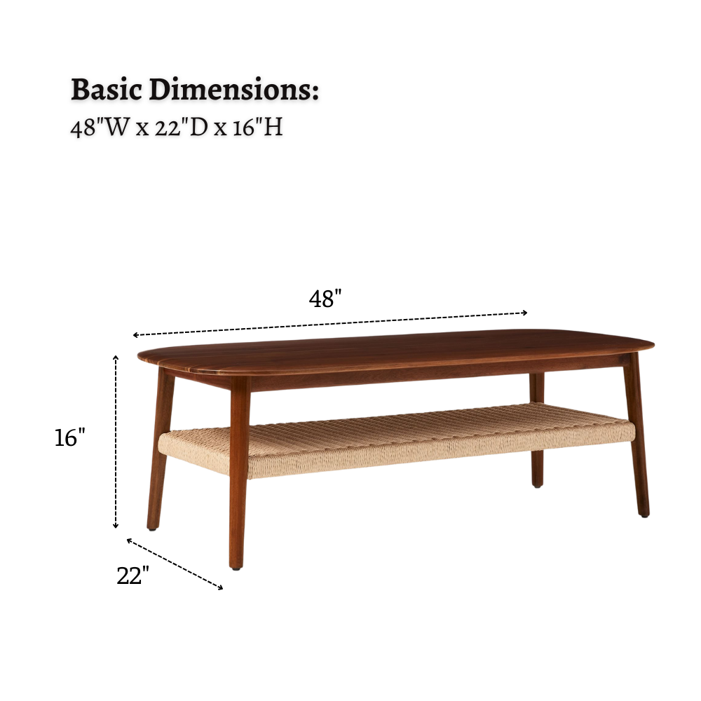 dimension of the coffee table WCT008
