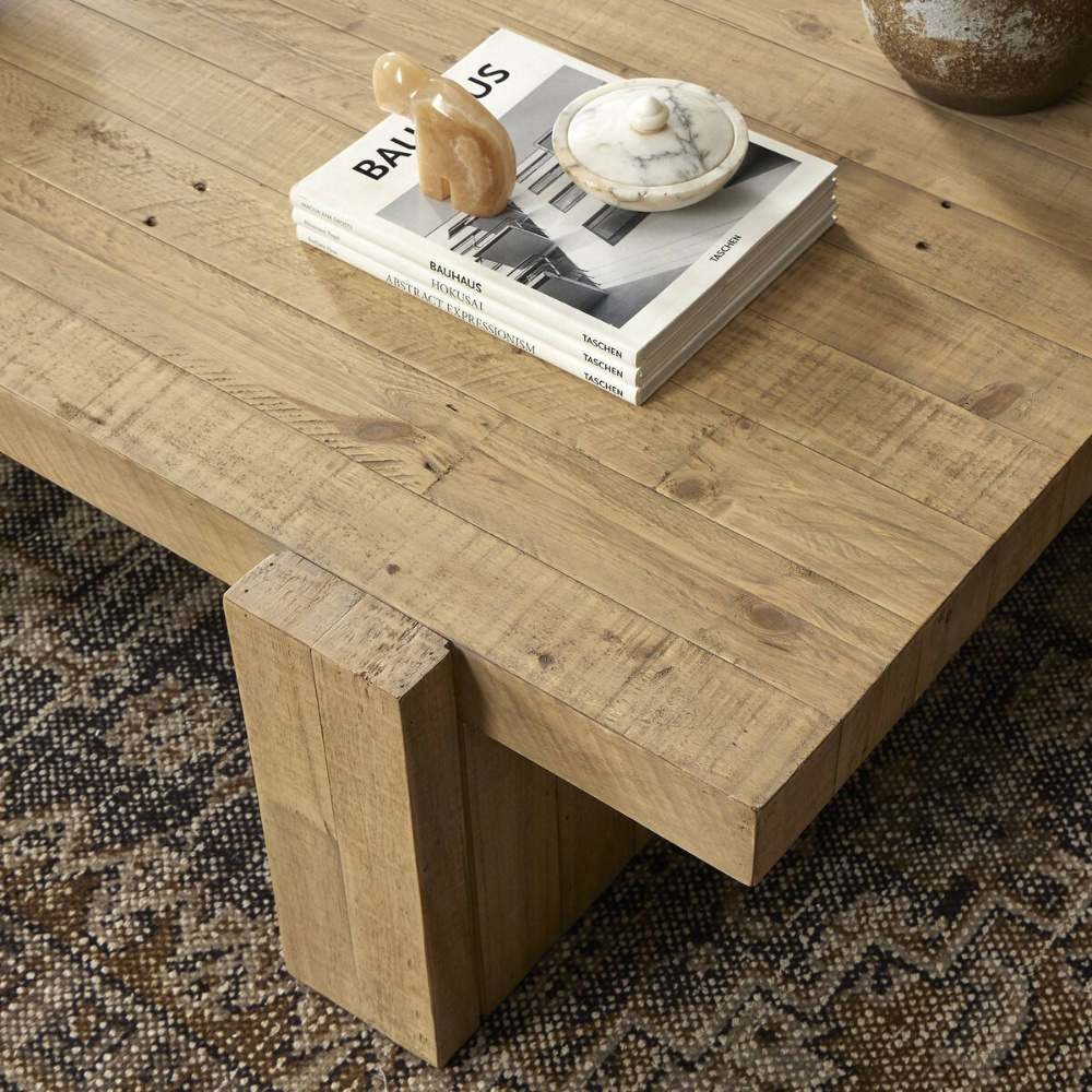 the top of pine coffee table