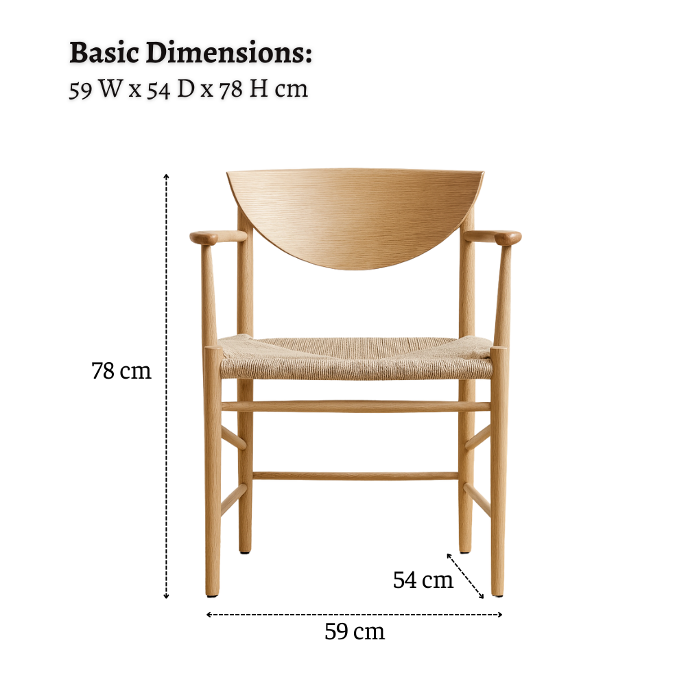 dimension of the dining chair WDC002