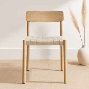 japandi style oak dining chair