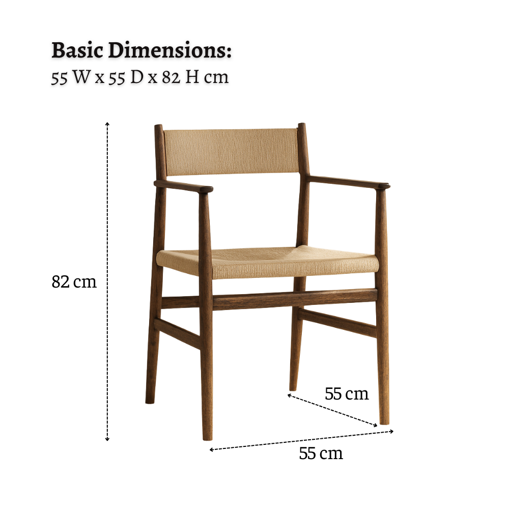 dimension of the dining chair WDC005