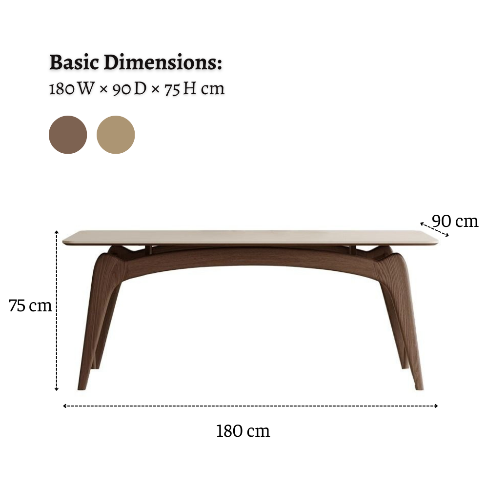 dimension of the dining table WDT001