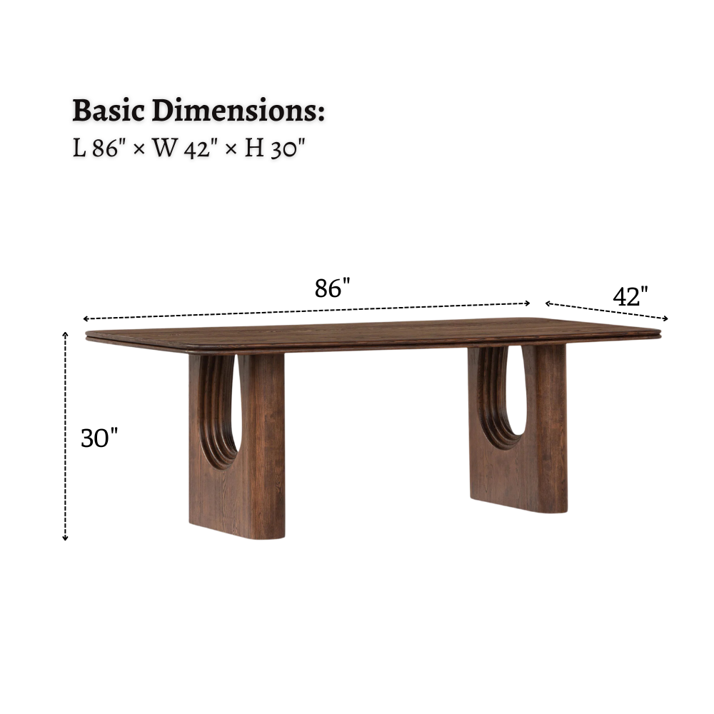 Solid Walnut Dining Table - WDT002 - Image 3