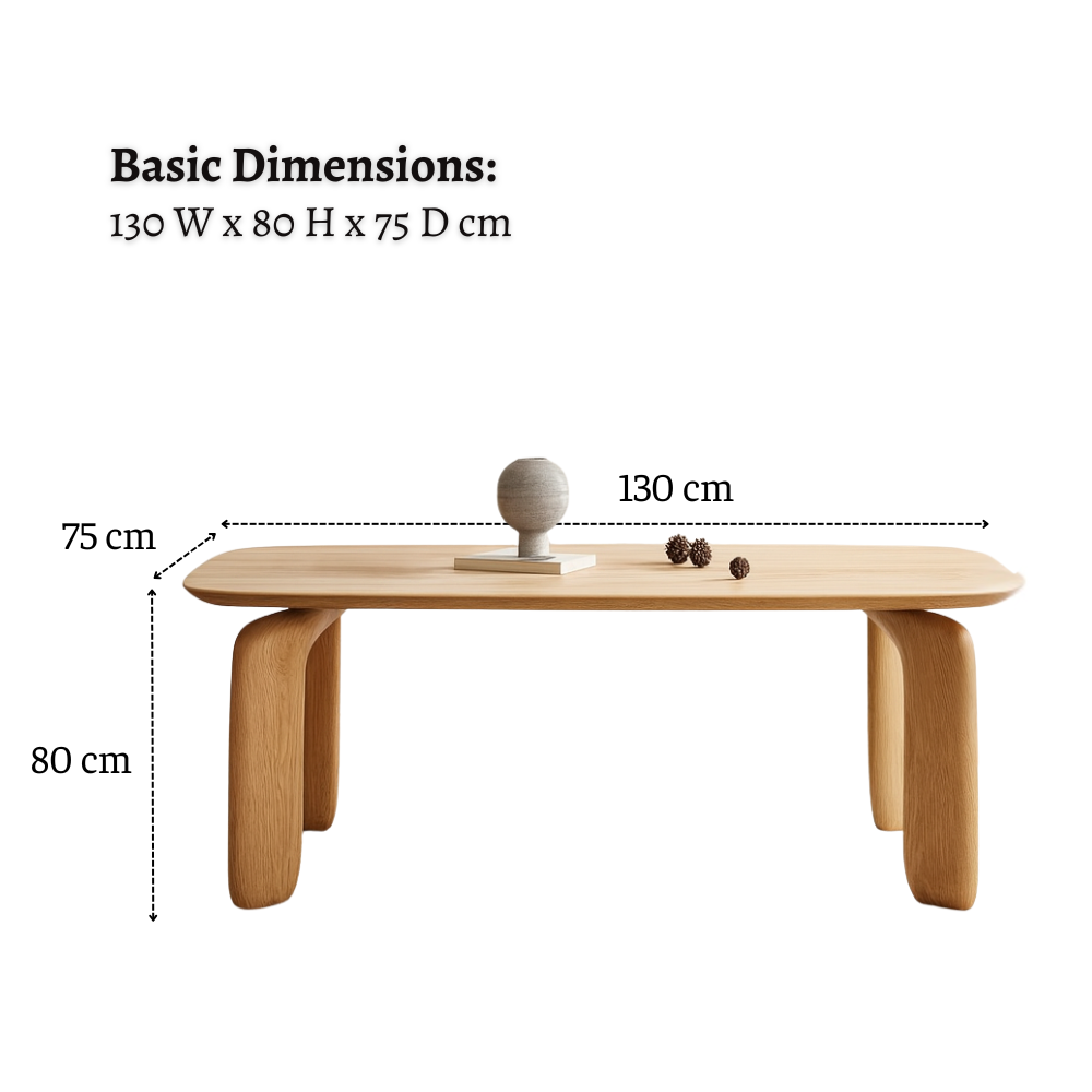 dimension of the dining table WDT004