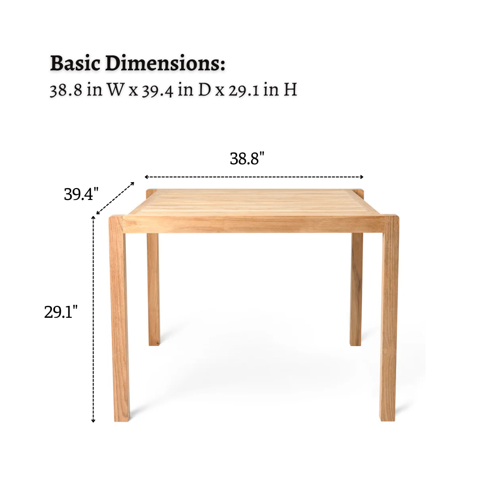 dimension of the dining table WDT009
