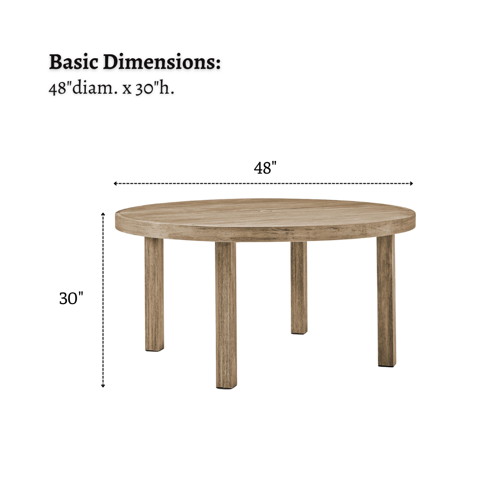 dimension of the dining table WDT012