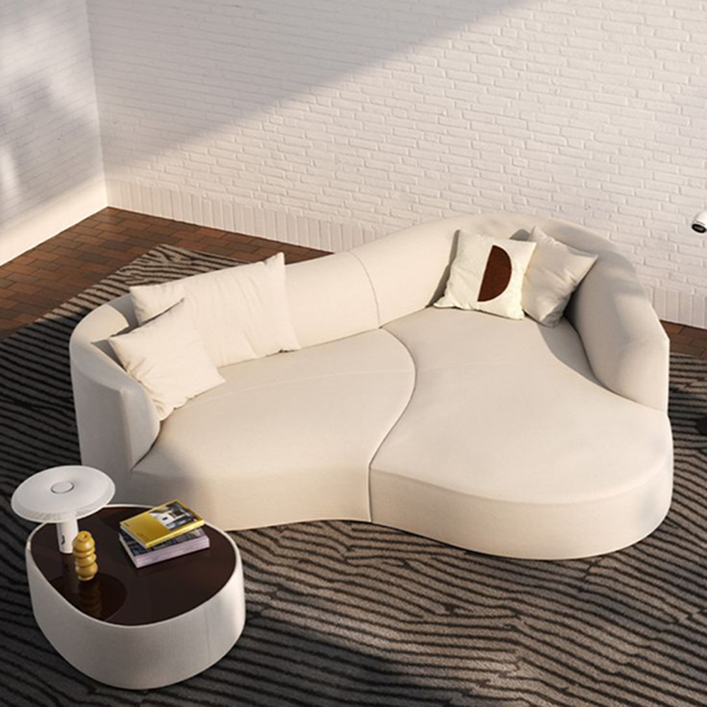 Curved beige sofas dominate 2026