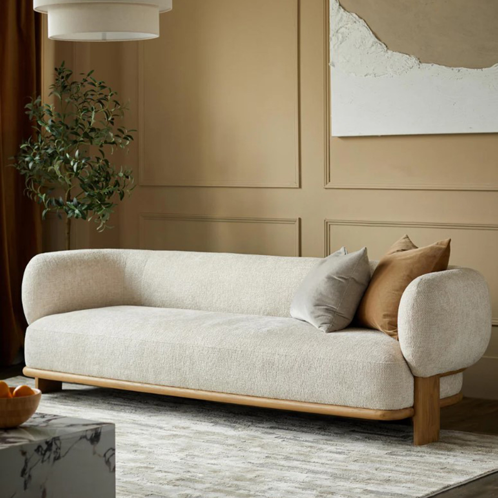 Curved beige sofas dominate 2026