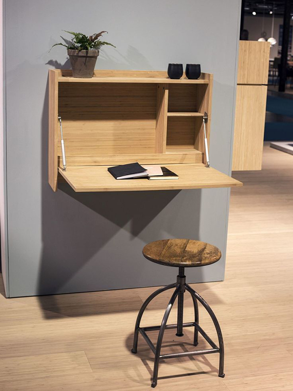 Small WFH Space with Wall Mounted Folding Desks